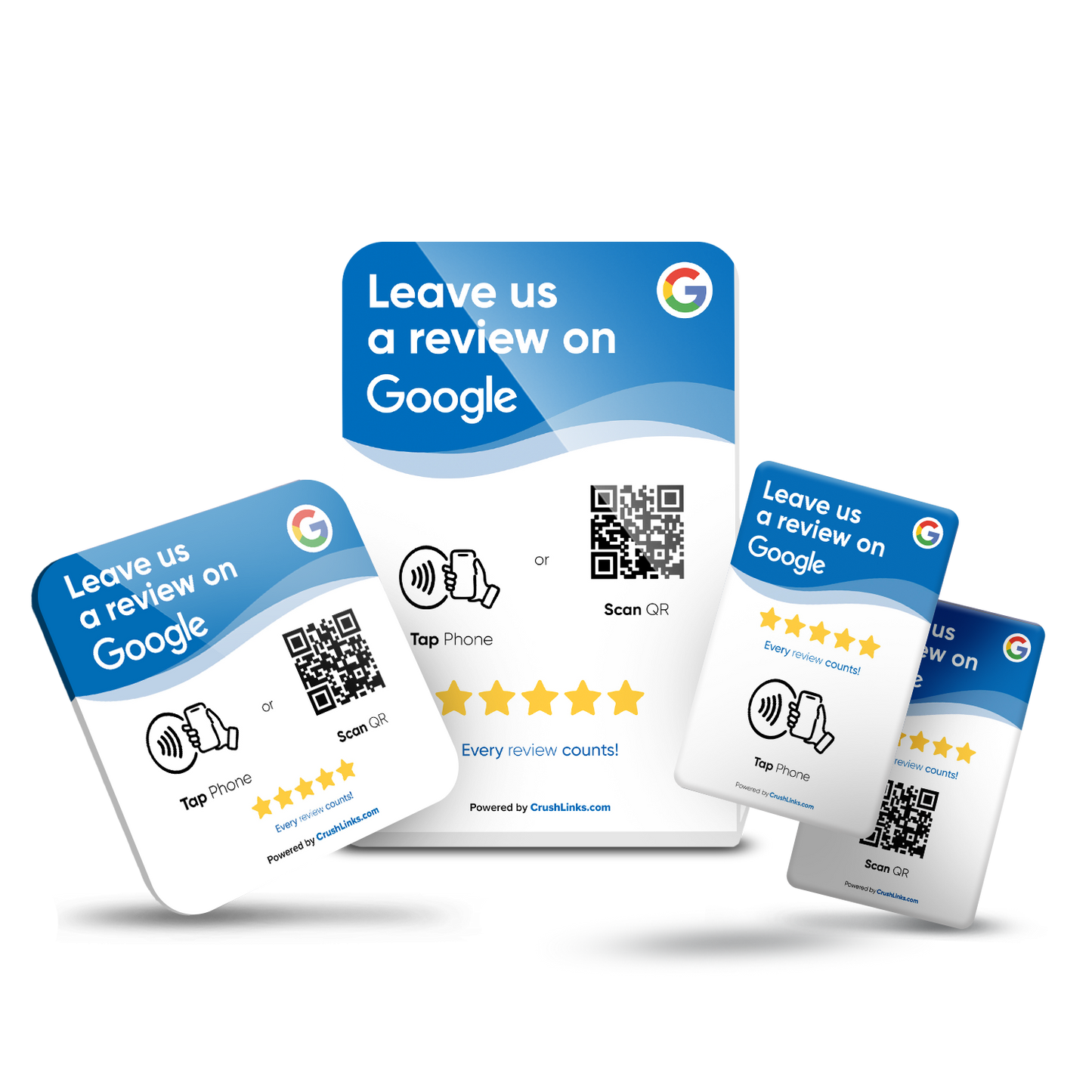 3 in 1 NFC Google Review Bundle - White