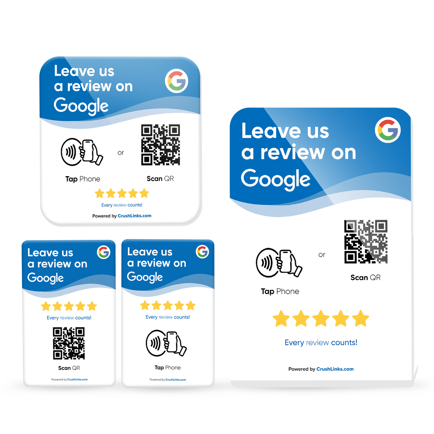 3 in 1 NFC Google Review Bundle - White