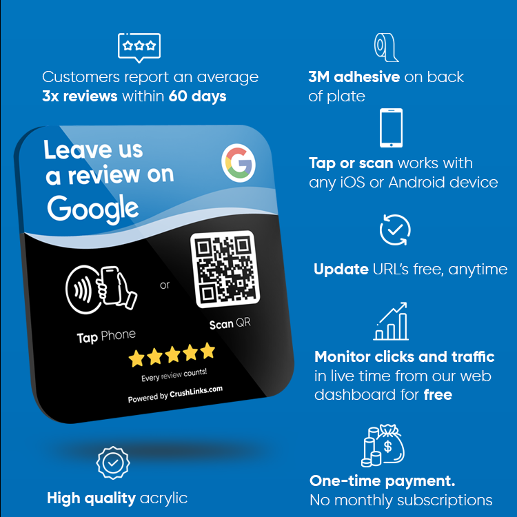 NFC Acrylic Google Review Plate - Black