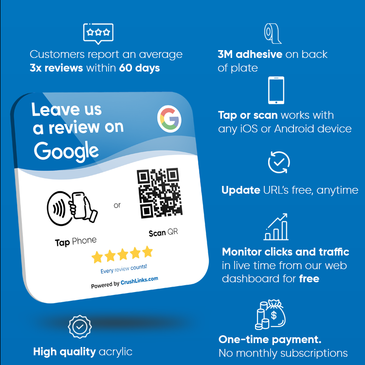 NFC Acrylic Google Review Plate - White